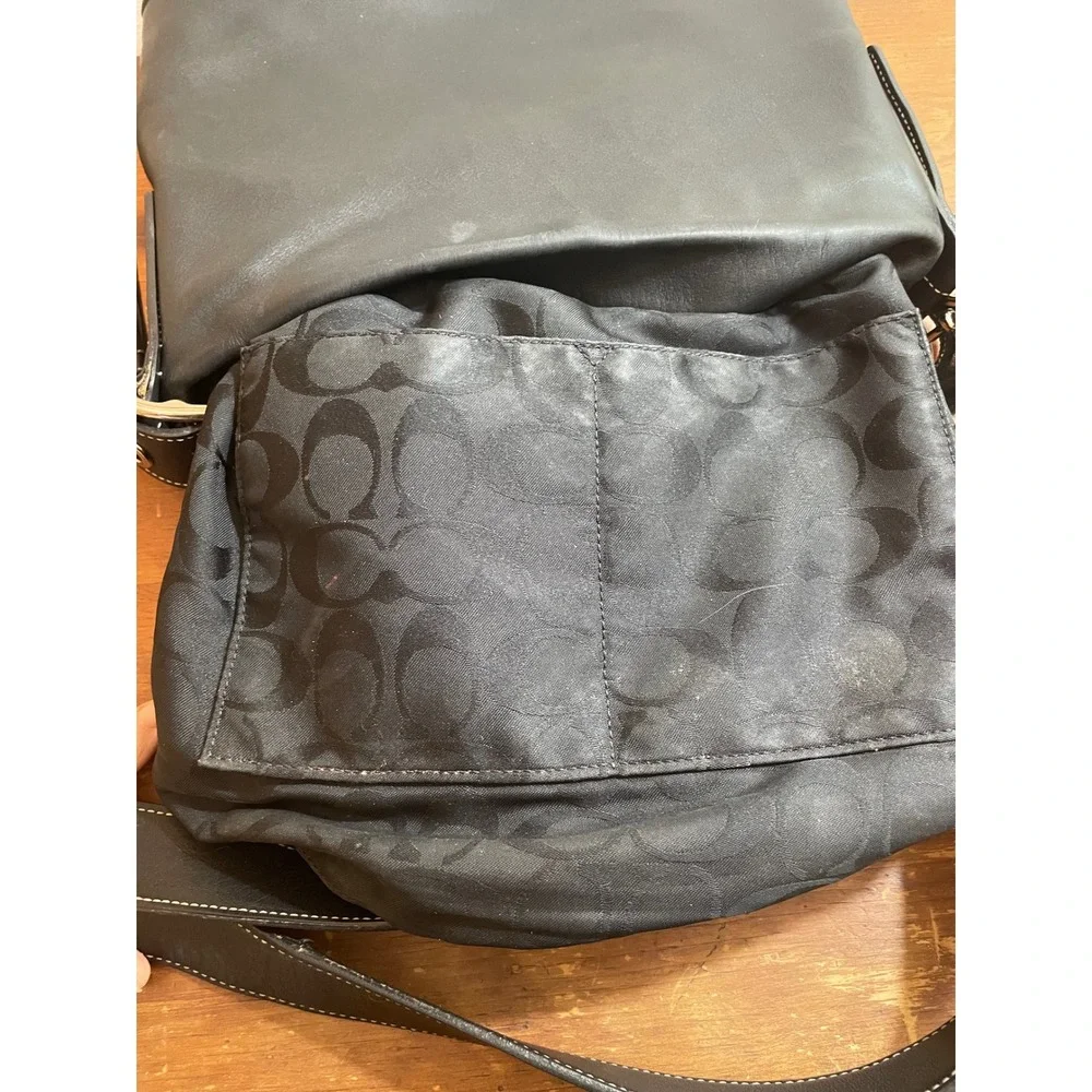 Coach Vintage 1415 Soho Slim Y2K Black Leather‎ Hobo Shoulder Bag Made in Turkey